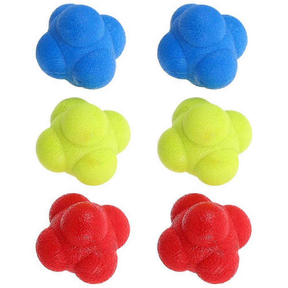 Hexagon Reaction Ball for Speed Training Enhance Hand Eye Coordination Reflex Tool Assorted Color 6pcs