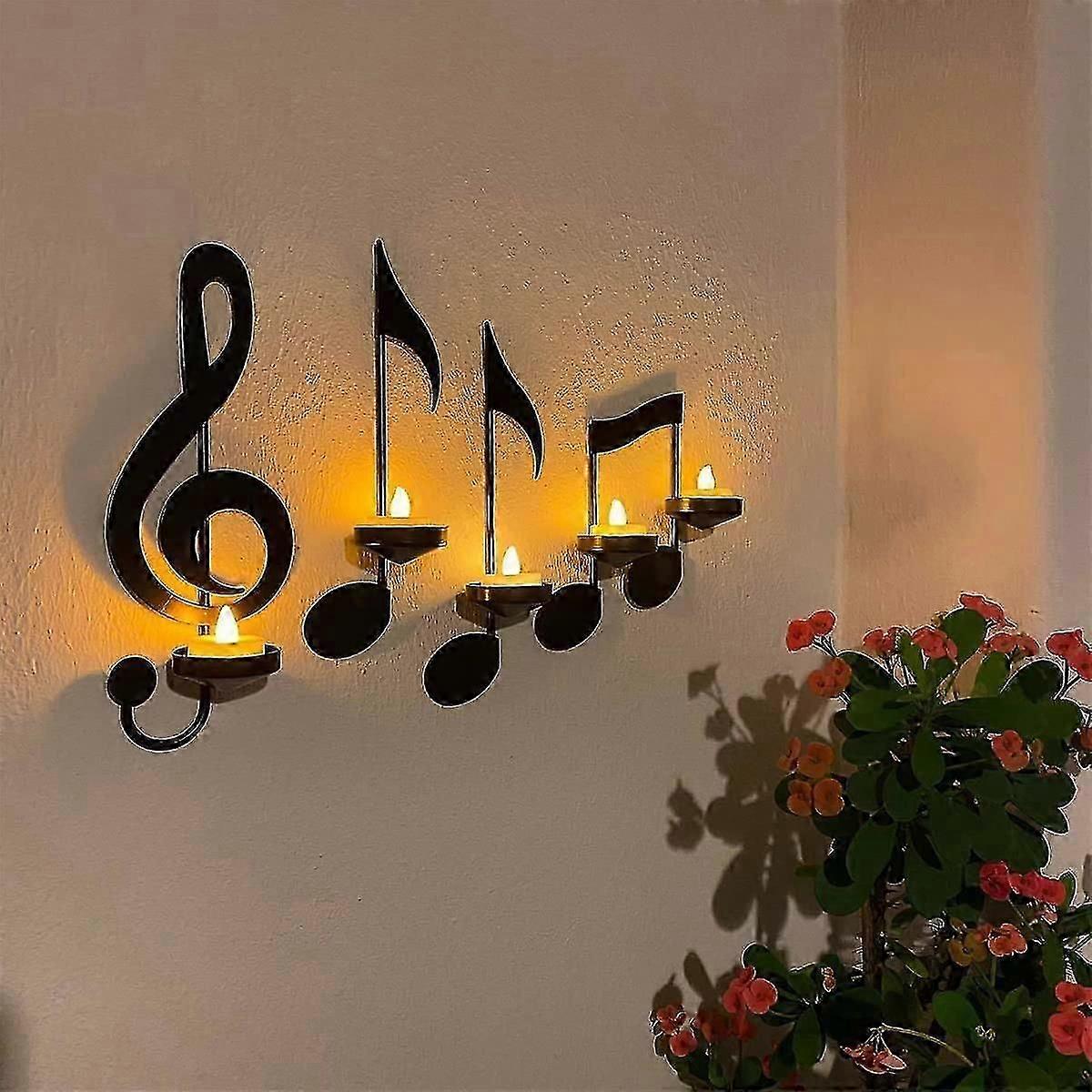 4pcs Black Music Note Wall Sconce
