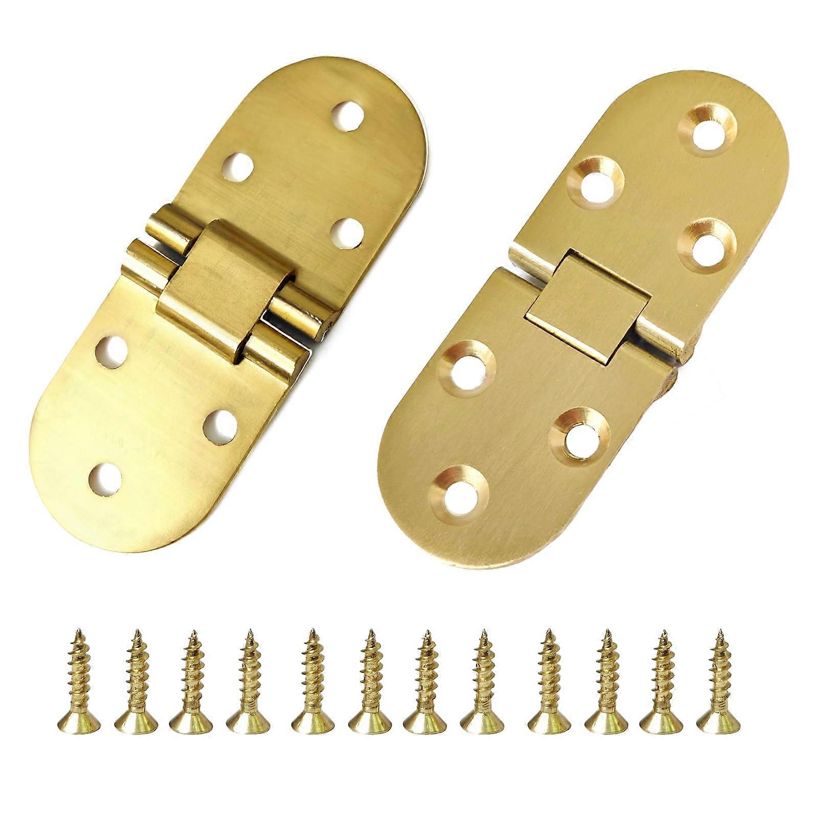 2 Pack Solid Brass Butler Tray Hinges 80mm Antique Bronze Folding Table Flap 180° Flush Close