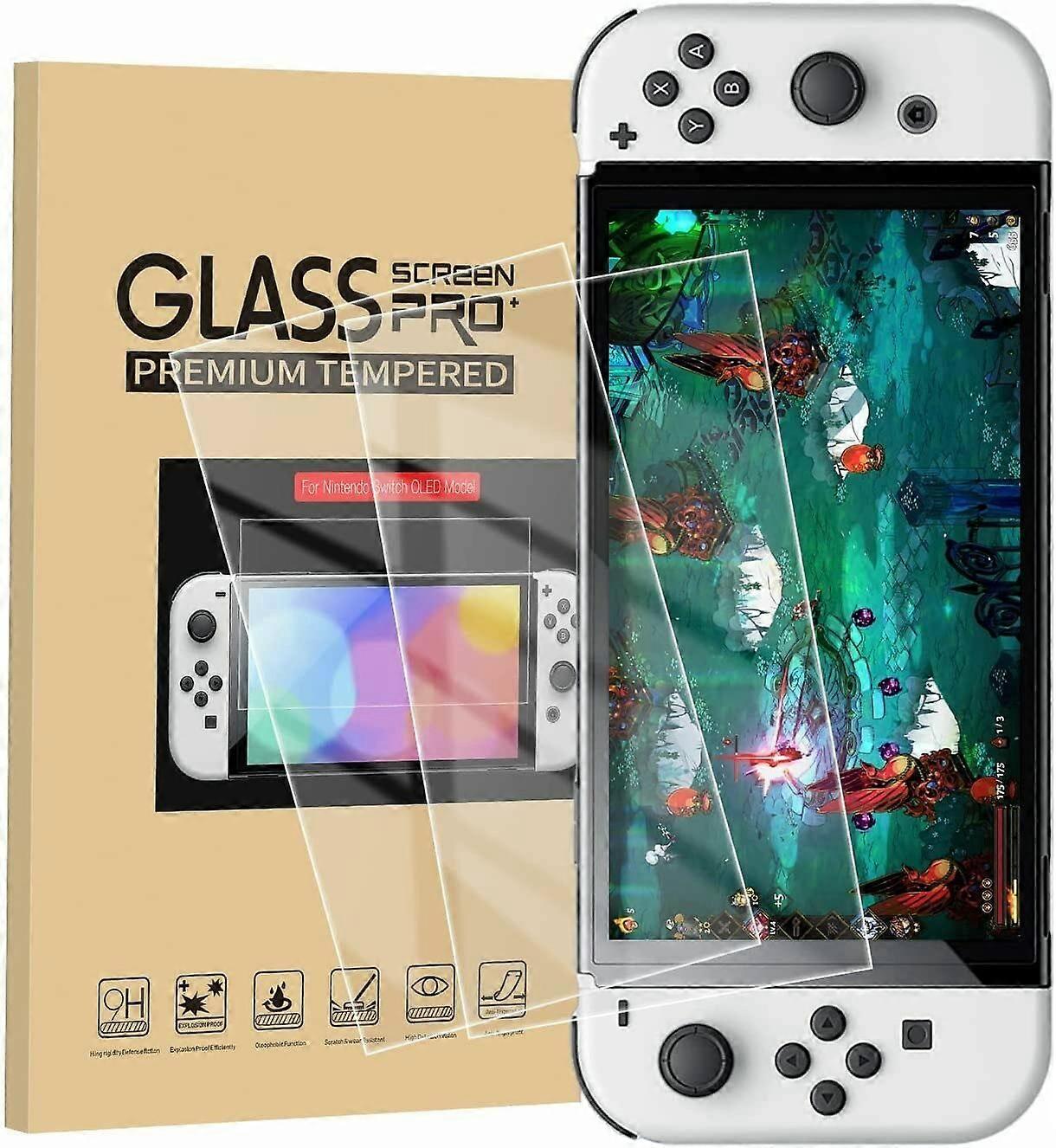 Screen Protector for Nintendo Switch OLED 2Pack 9H Tempered Glass with EdgetoEdge Coverage