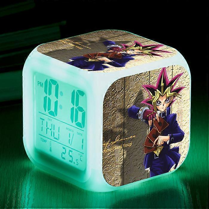 Game King Mini Alarm Clock with Large Digital Screen, Square Colorful Alarm Clock, Creative Electronic Clock for Students