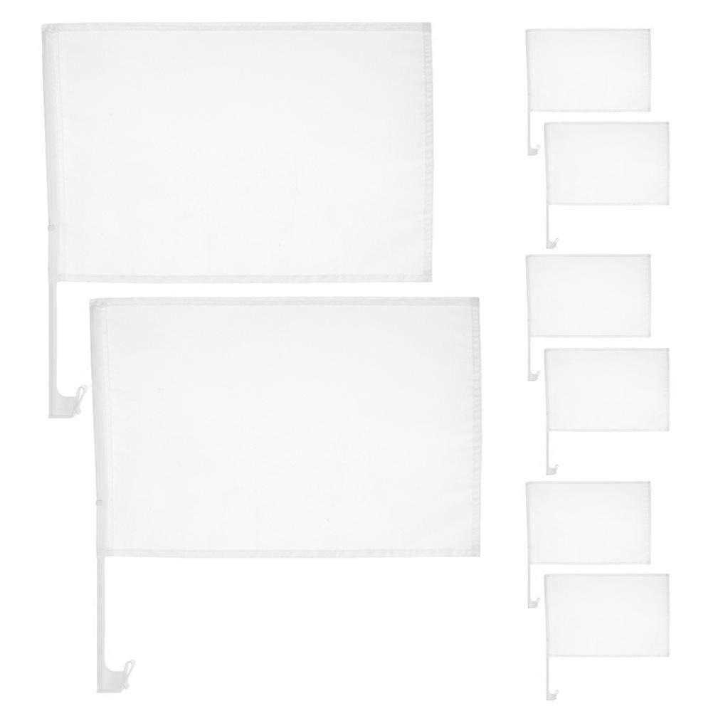 Automotive Decoration Flags with 8Pcs Handheld White Fabric Flags
