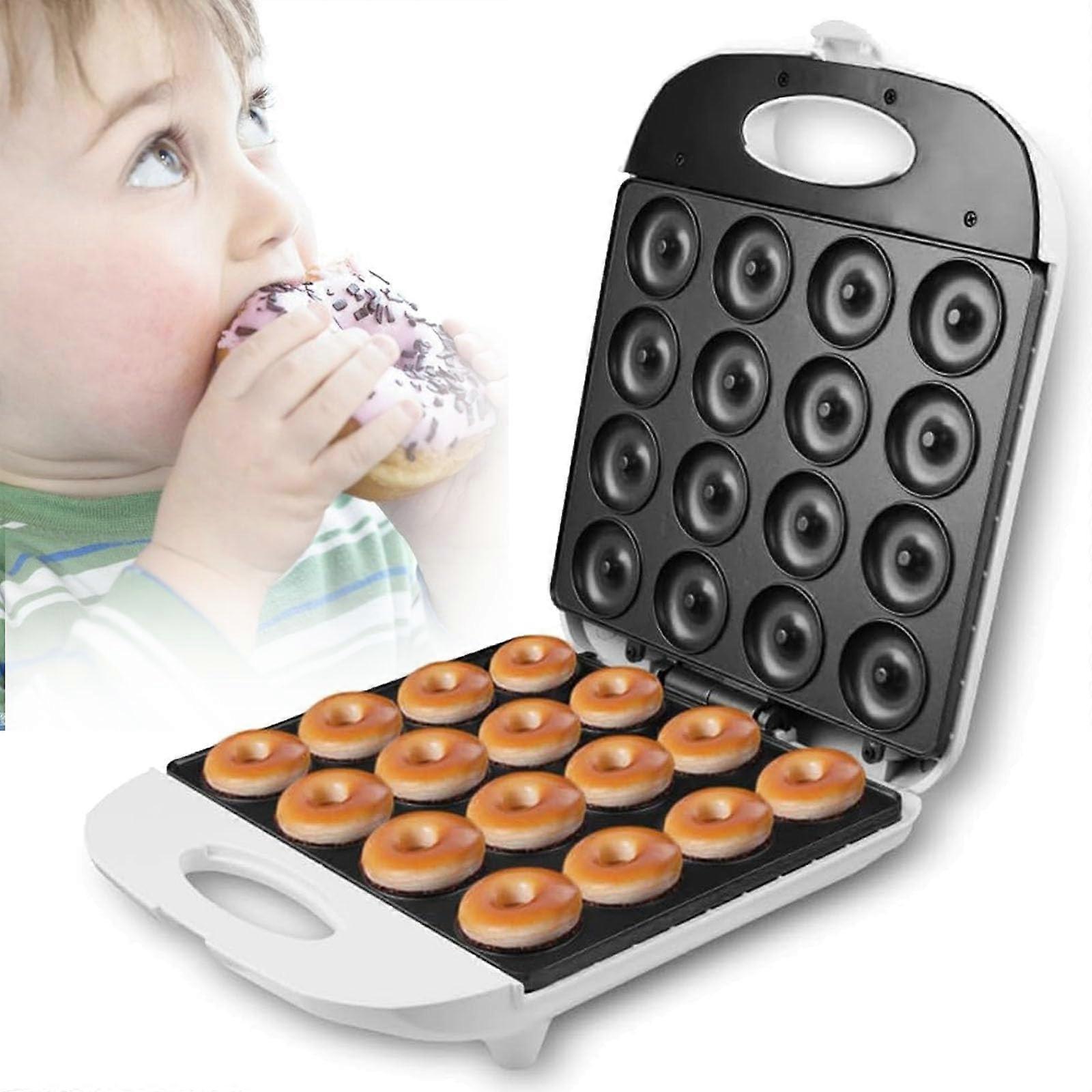 Mini Donut Maker 1400W NonStick DoubleSided Heating Makes 16 Donuts for Breakfast and Snacks