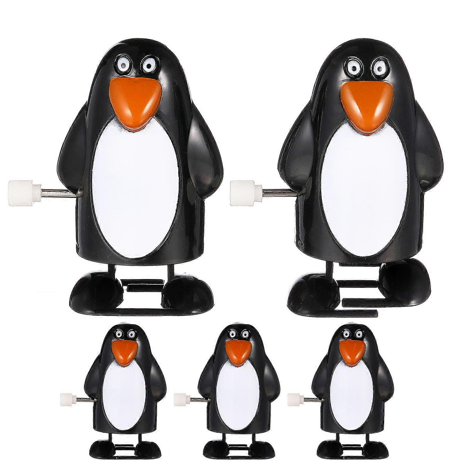 Penguin Clockwork Toy Walking Clockwork Toys for Kids 5Pcs Set Black