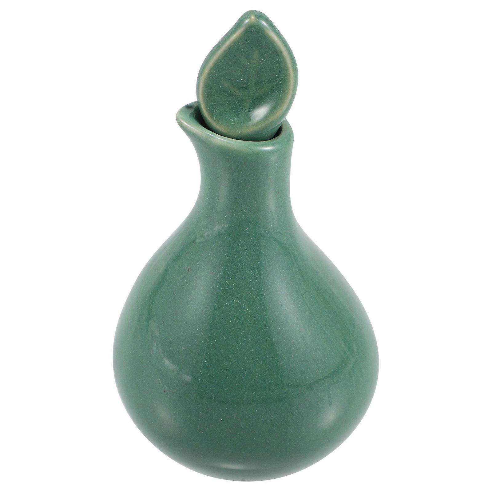 Green Ceramic Essential Oil Bottle for Aromatherapy Use Spa Center