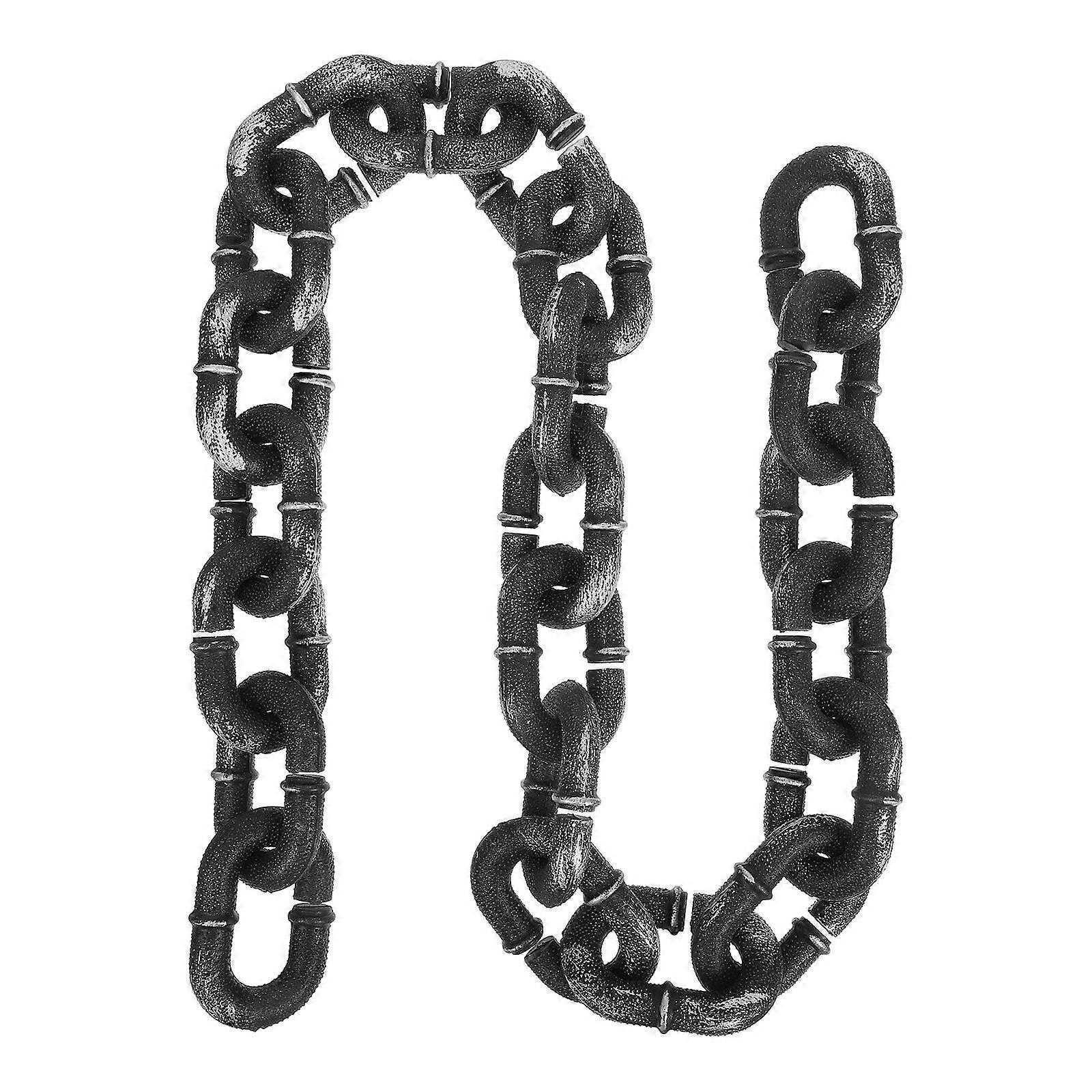 Halloween Plastic Chain Prop for Costume Party 5Pcs Silver Plastic Chains