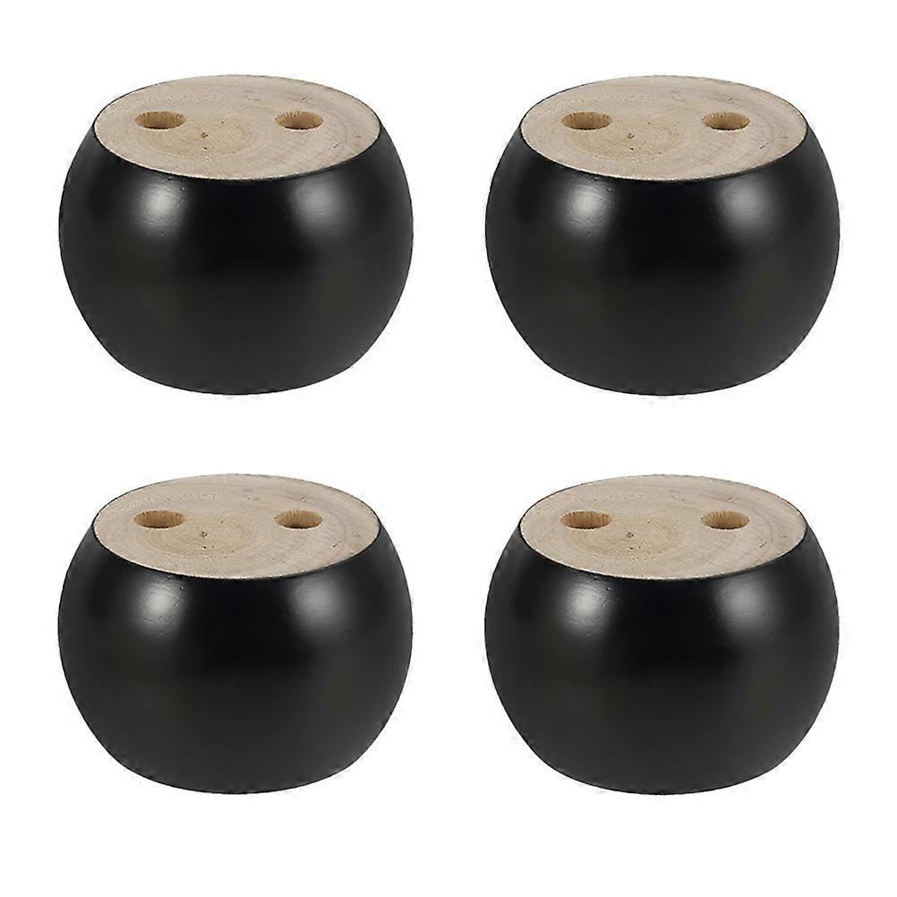 Træmøbelben til sofastøtte 4 stk. sorte træben