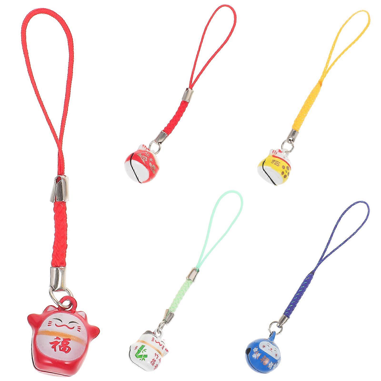 Phone Lanyard Decor Keychains Multi Color Daily Use Decoration 5Set