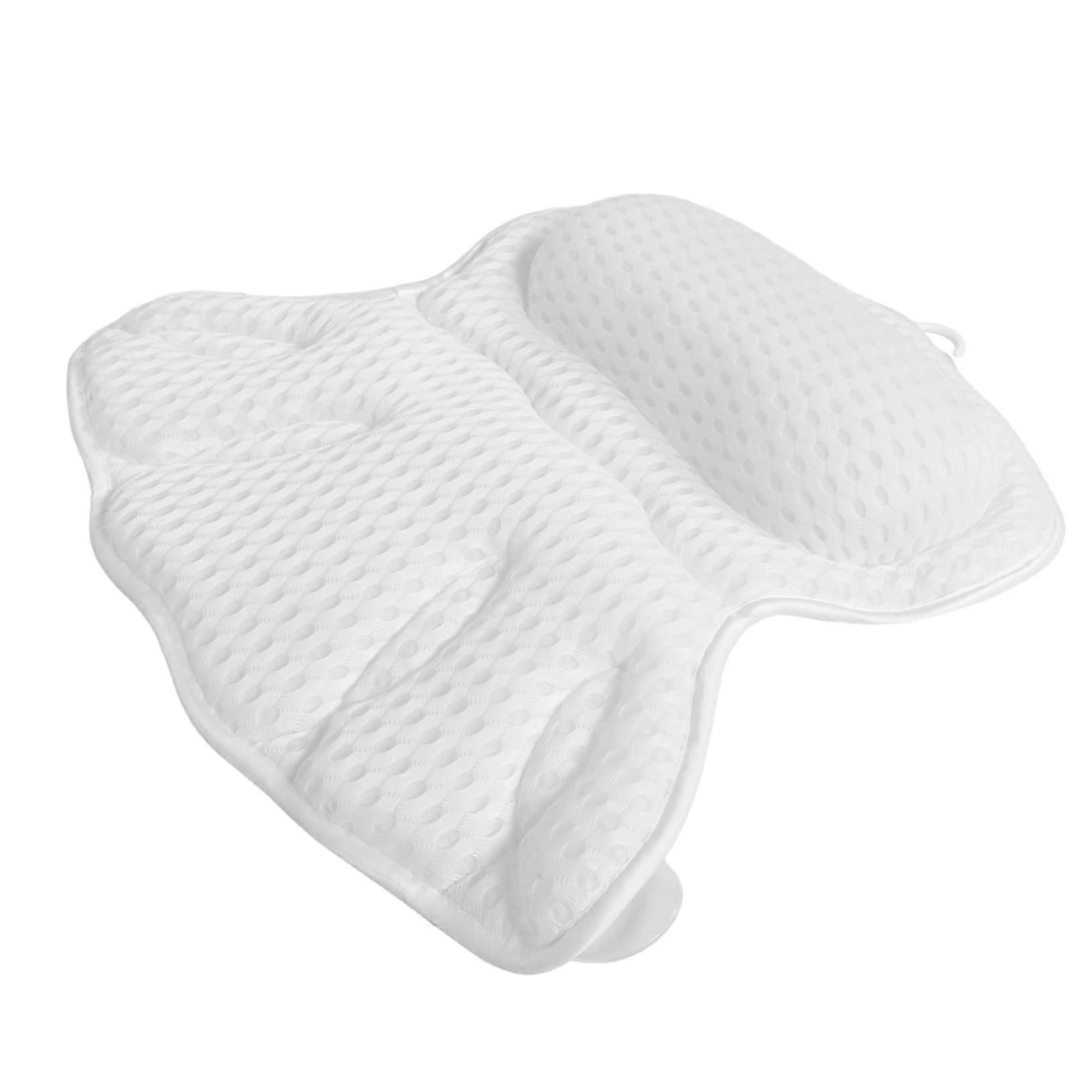 Bath Pillow for Tub with Ergonomic Neck and Back Support, Machine Washable QuickDry Cushion