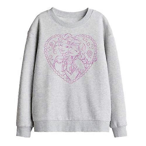 Frozen Childrens/Kids Elsa & Anna Heart Sweatshirt