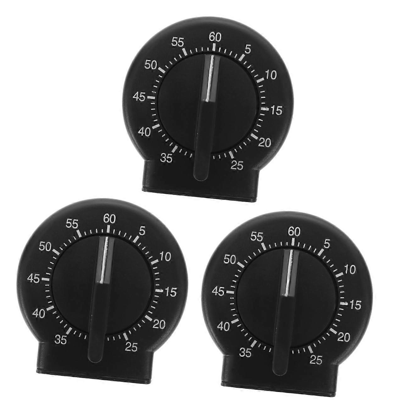 3pcs Mechanical Kitchen Timer 60 Minutes Adjustable Countdown for Cooking Baking Study Work
