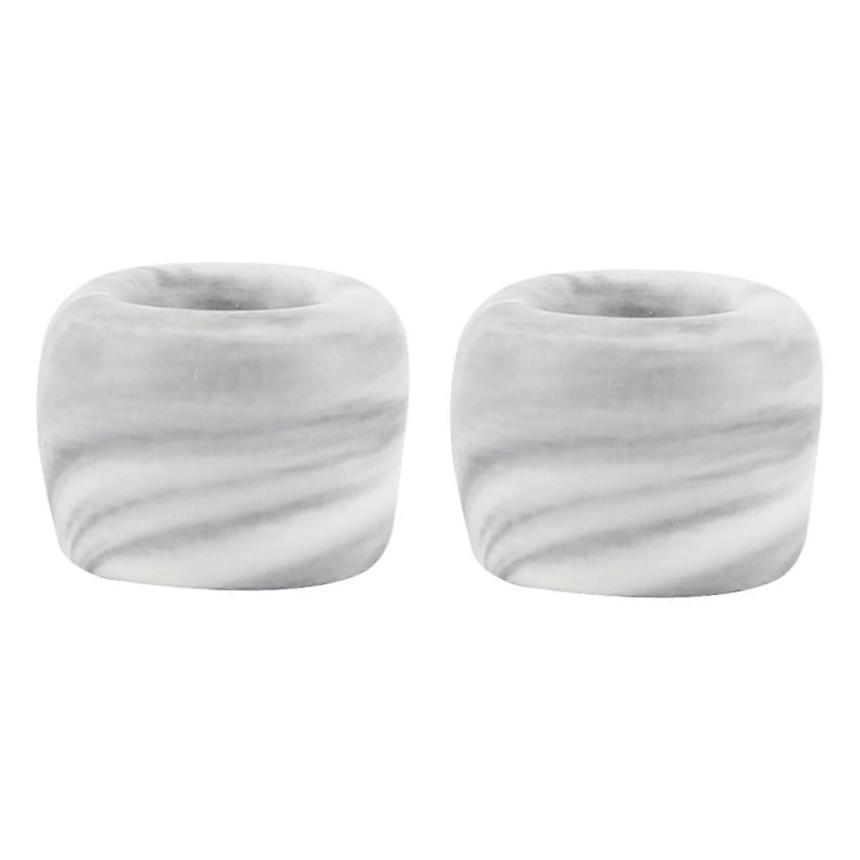 2 Pcs Marble Ceramic Toothbrush Holder with Thickened Ring Design for Bathroom and Kitchen Storage