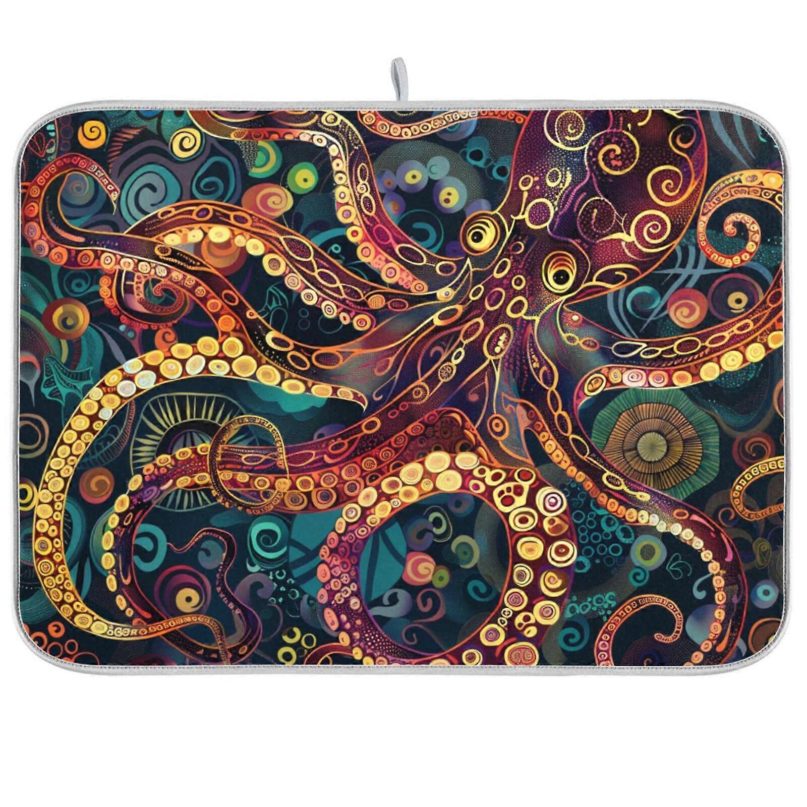 Extra Large Microfiber Dish Drying Mat 18x24in Absorbent Kitchen Counter Protector Foldable