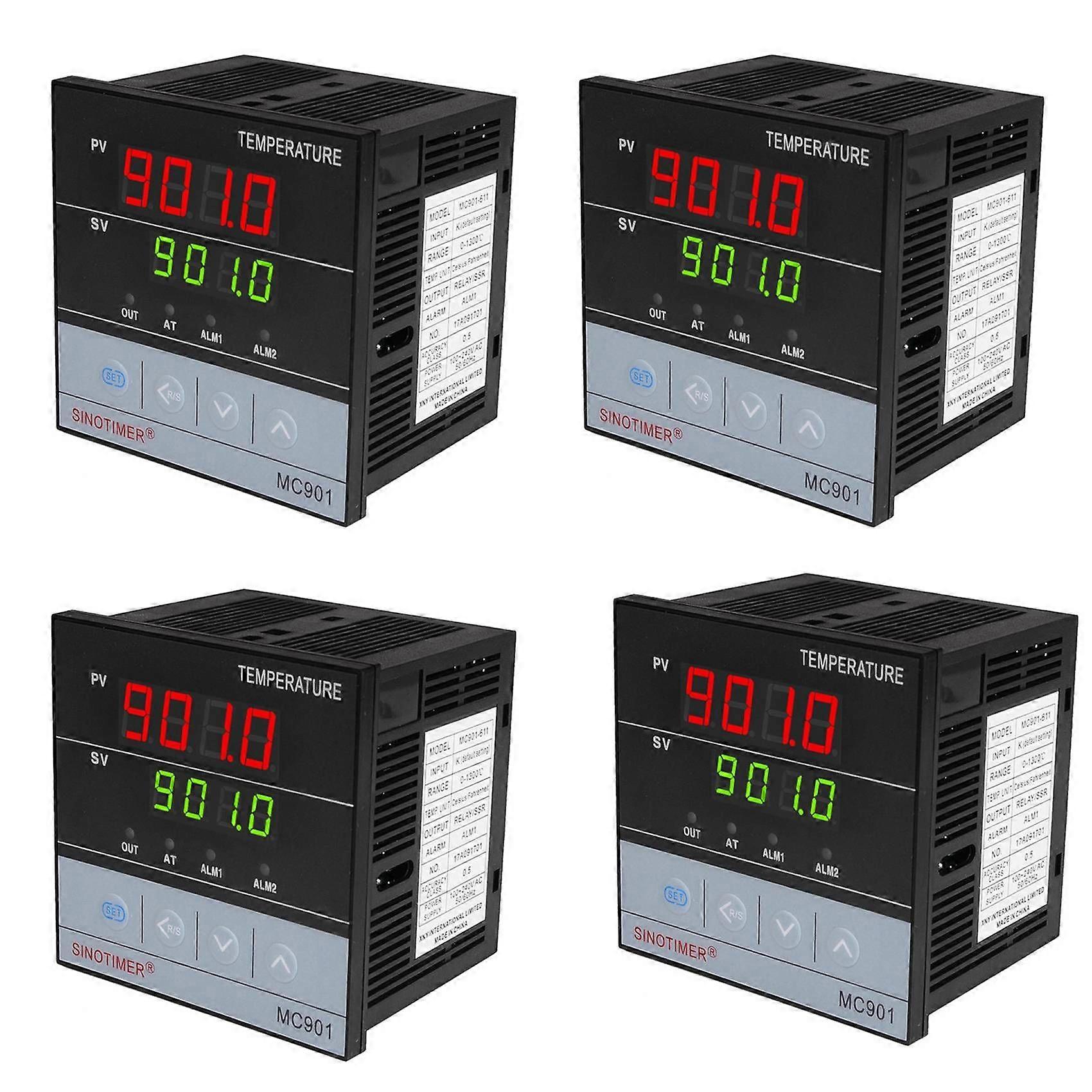 4X SINOTIMER MC901 Digital Waterproof PID Temperature Controller K Type PT100 Sensor Input Relay SSR Output