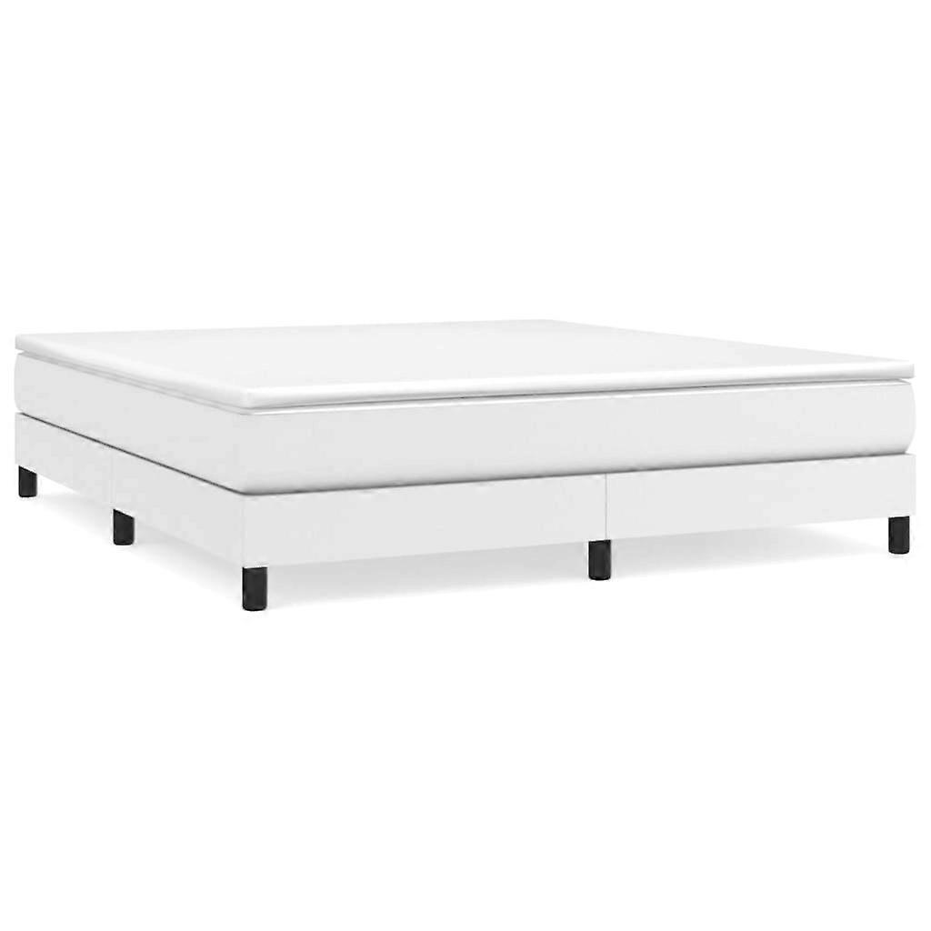 vidaXL Boxspring bed kunstleer wit 180x200 cm