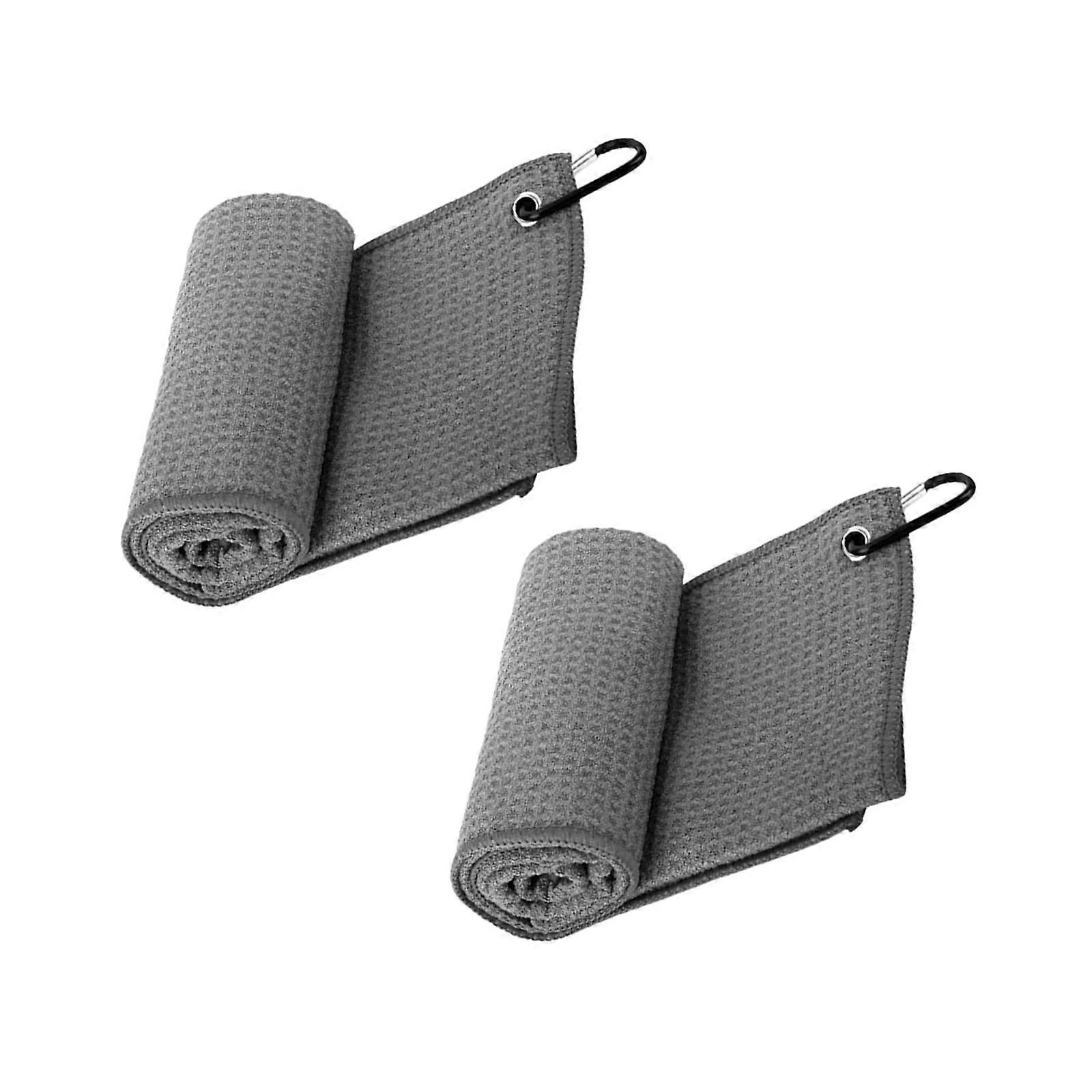 Soft Comfortable Golf Towel Polyester Fabric for Sensitive Users During Golf  grey