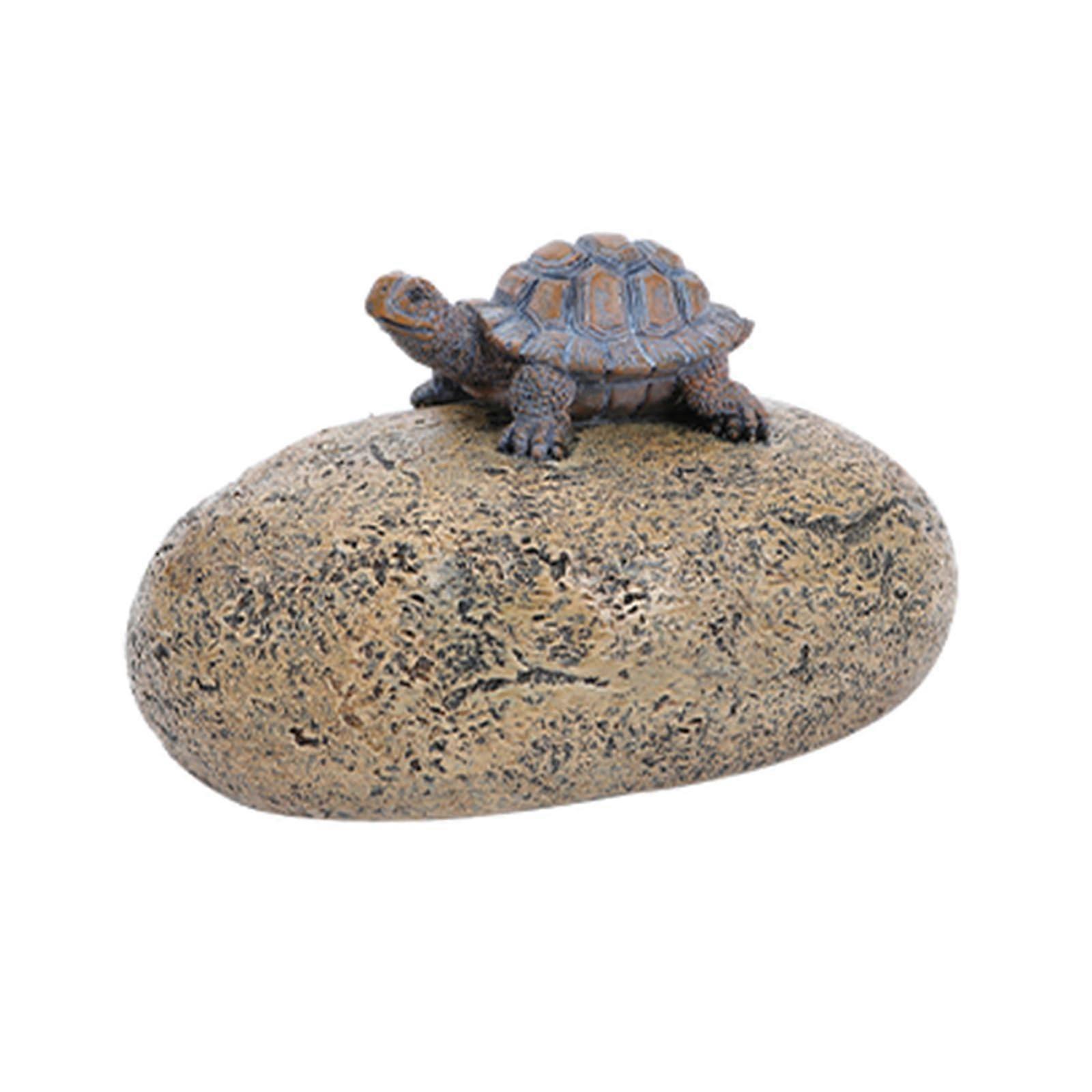 Outdoor Turtle Key Hider with Concealed Storage, Tree Stump Camouflage, Weather Resistant