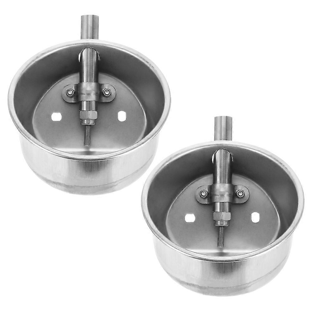 Automatic Stainless Steel Pig Water Bowl for Drinking 2Pcs Silver Design