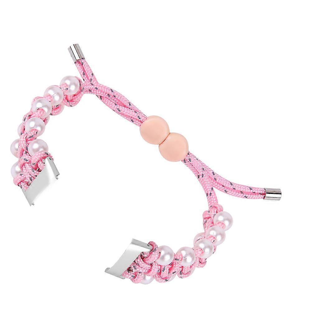 Pink Pearl Watchband Adjustable Fabric Band Replacement Compatible with Fitbit Luxe