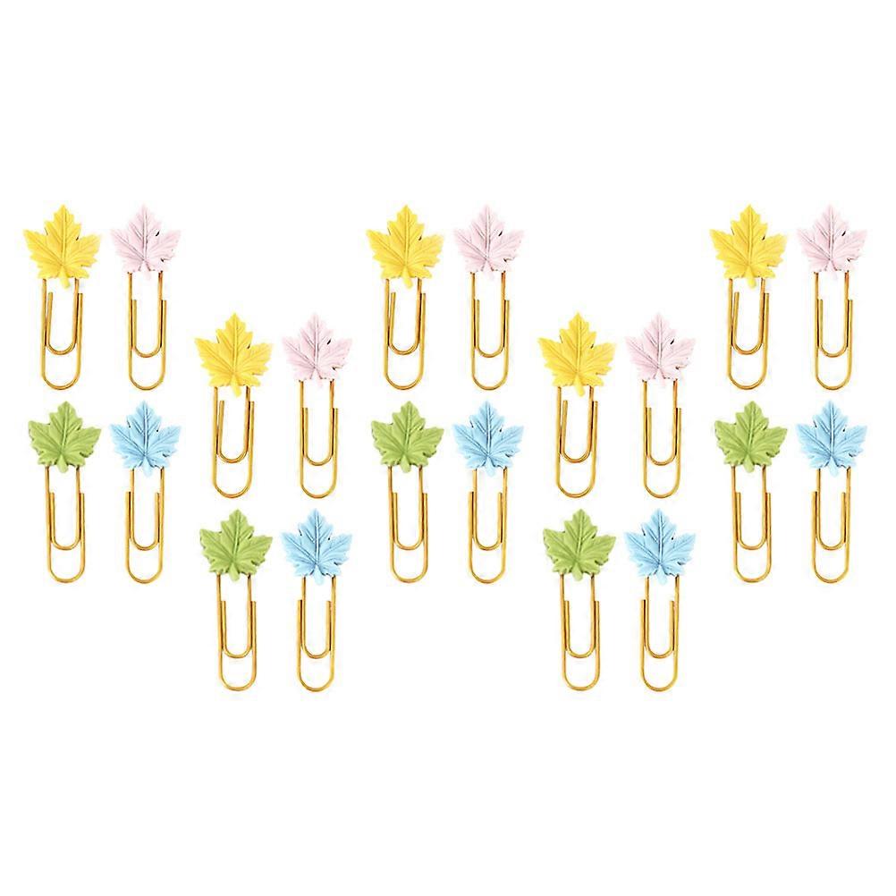 Assorted Color Maple Leaf Shaped Paper Clips for Planner 100Pcs Metal