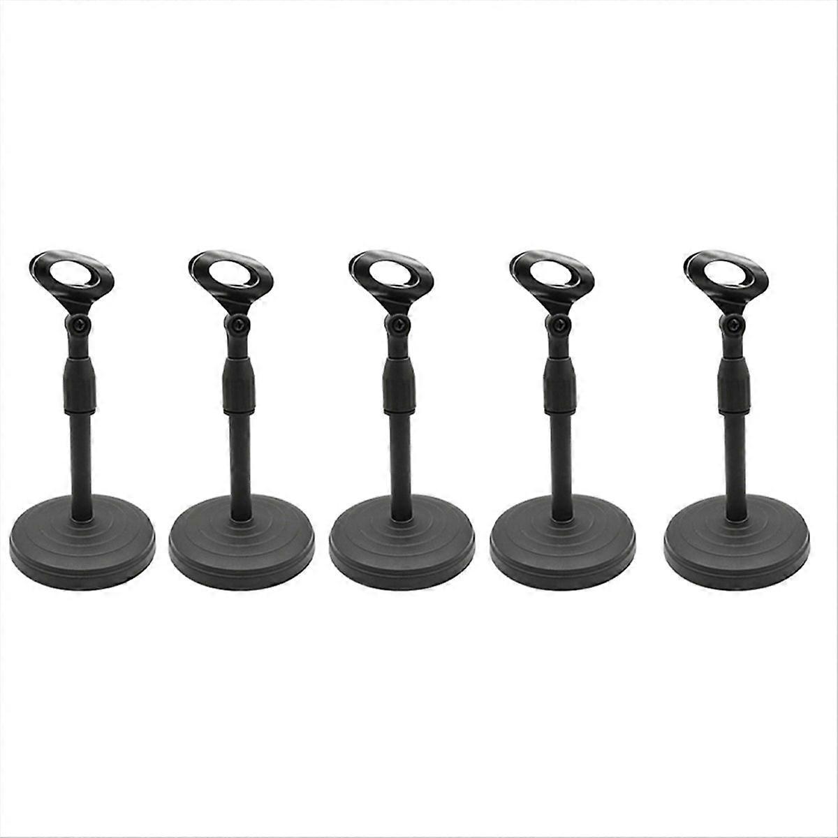 5pcs Microphone Desktop Stand Disc Retractable Microphone Stand