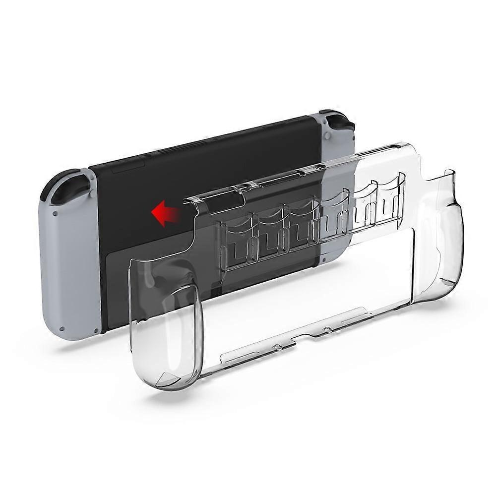 Switch OLED Dockable Hard PC Case with Game Card Storage - Shockproof Protective Shell for compatible with Nintendo Switch OLED Console