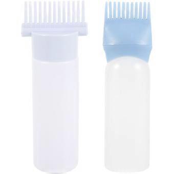 2pcs Hair Dye Bottles with Root Comb Applicators Hair Dying Bottles Barbershop Hair Dye Bottles