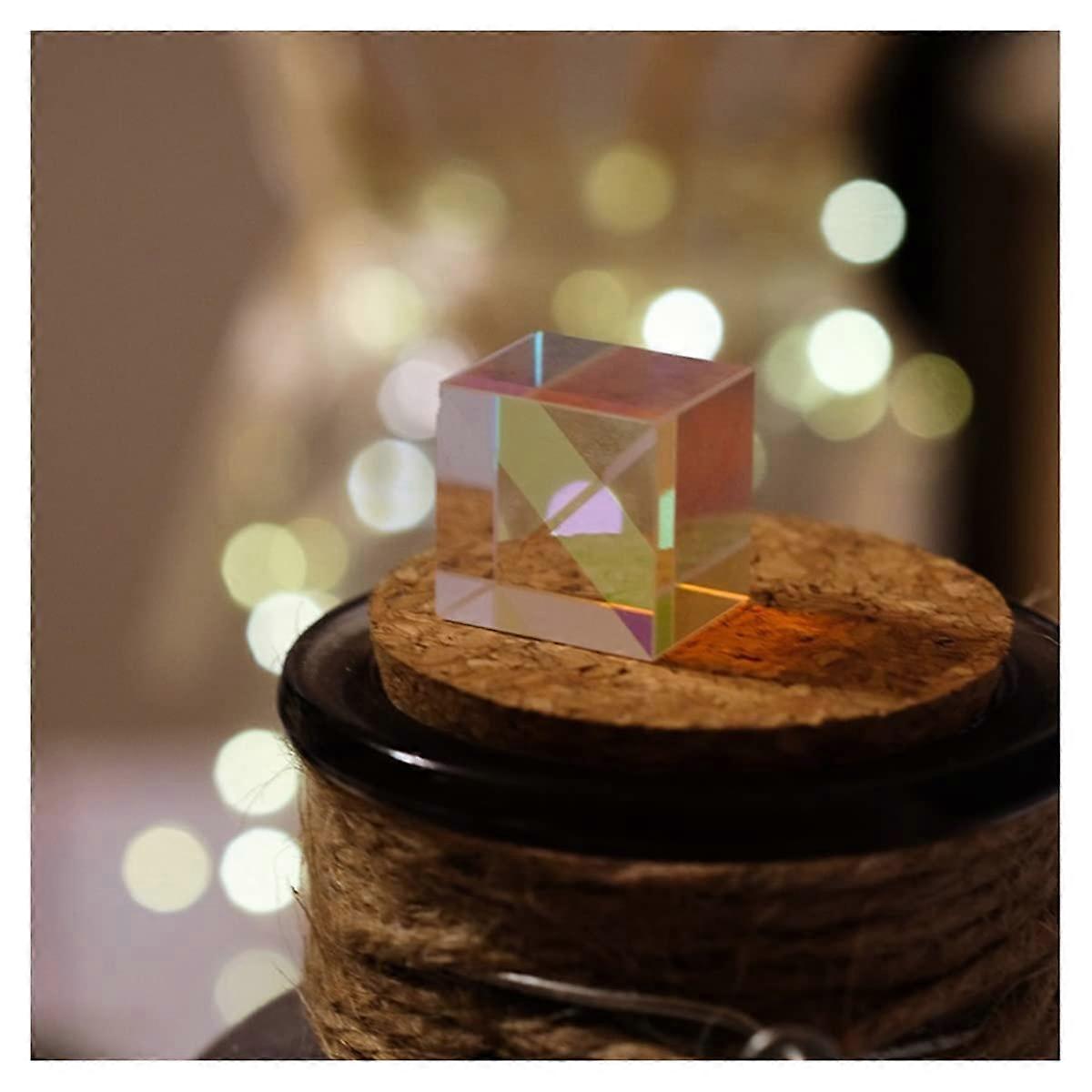 Optical Crystal Cube Prism 35mm for Clear Spectrum Effects and Precise Light Refraction