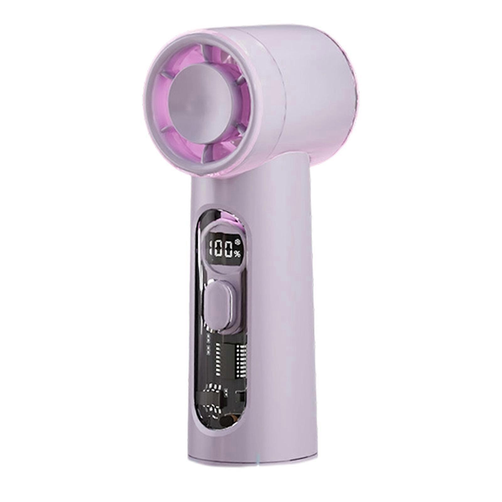 Mini Desk Fan With Digital Screen 100 Adjustable Speeds And Multi Color Lighting Modern Design  Purple