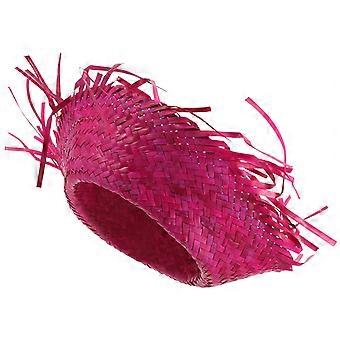 Sombrero de paja tejido para decoración Sombrero de verano rosa