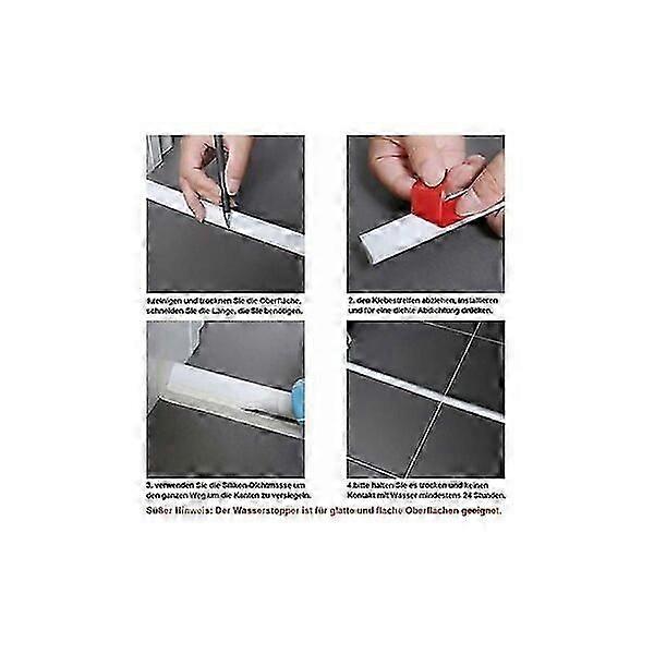 Silicone shower threshold, 1.2x2 cm, cuttable and multi-purpose