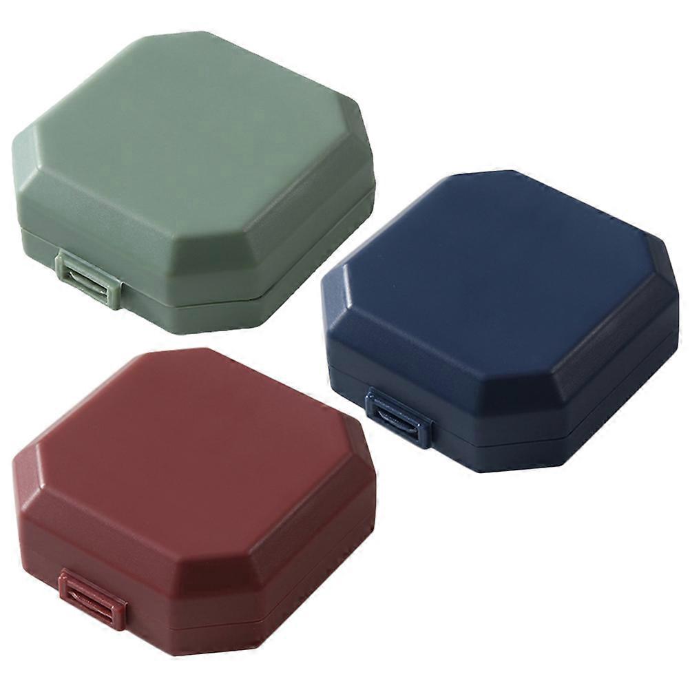 Boîte à pilules à compartiments multiples, lot de 3