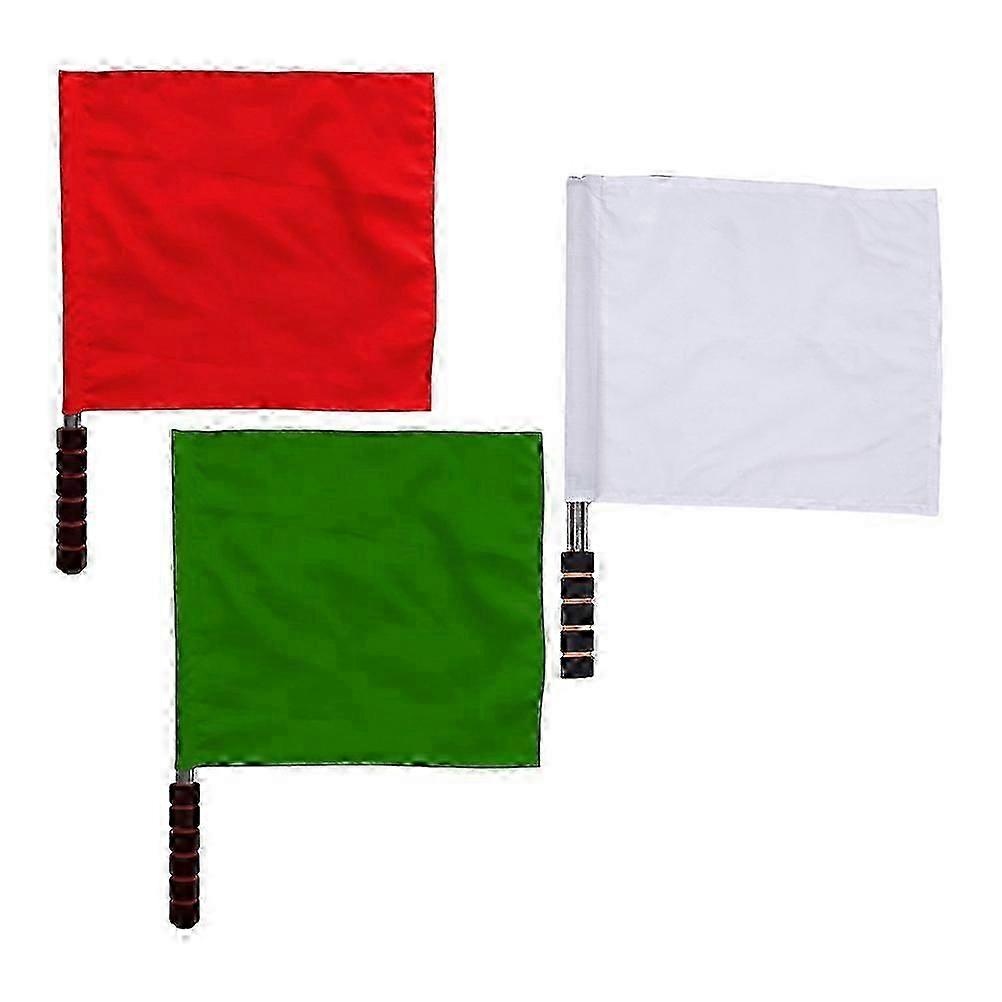 Soccer Referee Flag Referee Flags Stainless Steel Pole Rectangular Shape White compatible with Event Organizers 3Pcs
