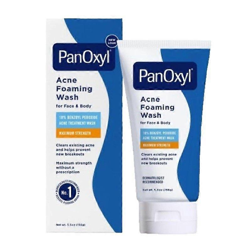PanOxyl Limpiador facial espumoso para el acné con 10 % de peróxido de benzoilo - Máxima potencia, 156 g