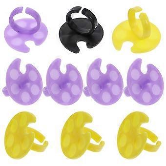 Nail Art Plate for DIY in Assorted Colors Premium Plastic Tray for Mixing Nail Polish and Glue 10pcs