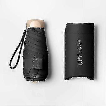 Lett UV-beskyttende parasoll, UPF 50+, 220 g, lukket lengde 19 cm, for reise og utendørs bruk, regn og solskinn
