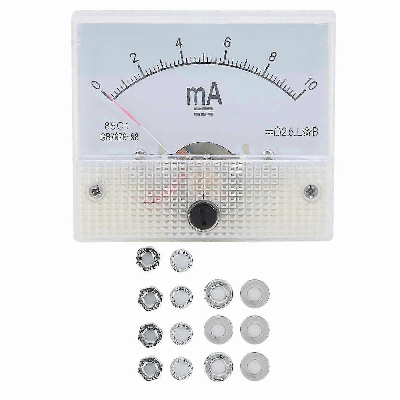 85C1 DC 0-10MA Pointer Ammeter Head Ampere Meter Panel Current Measuring Instrument