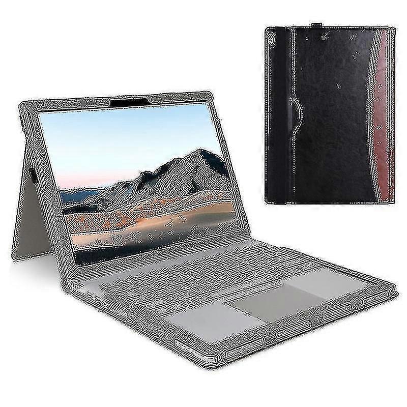 Para Microsoft Surface Book 1 / 2 / 3 13,5 polegadas Business Leather Case Shockproof Carry Case com suporte destacável