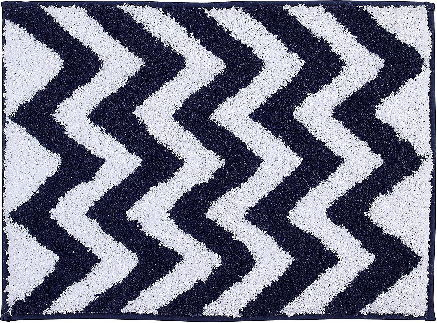 Penguin Home® Microfiber Tufted Reversible Bath Mat - Waves and Rectangles