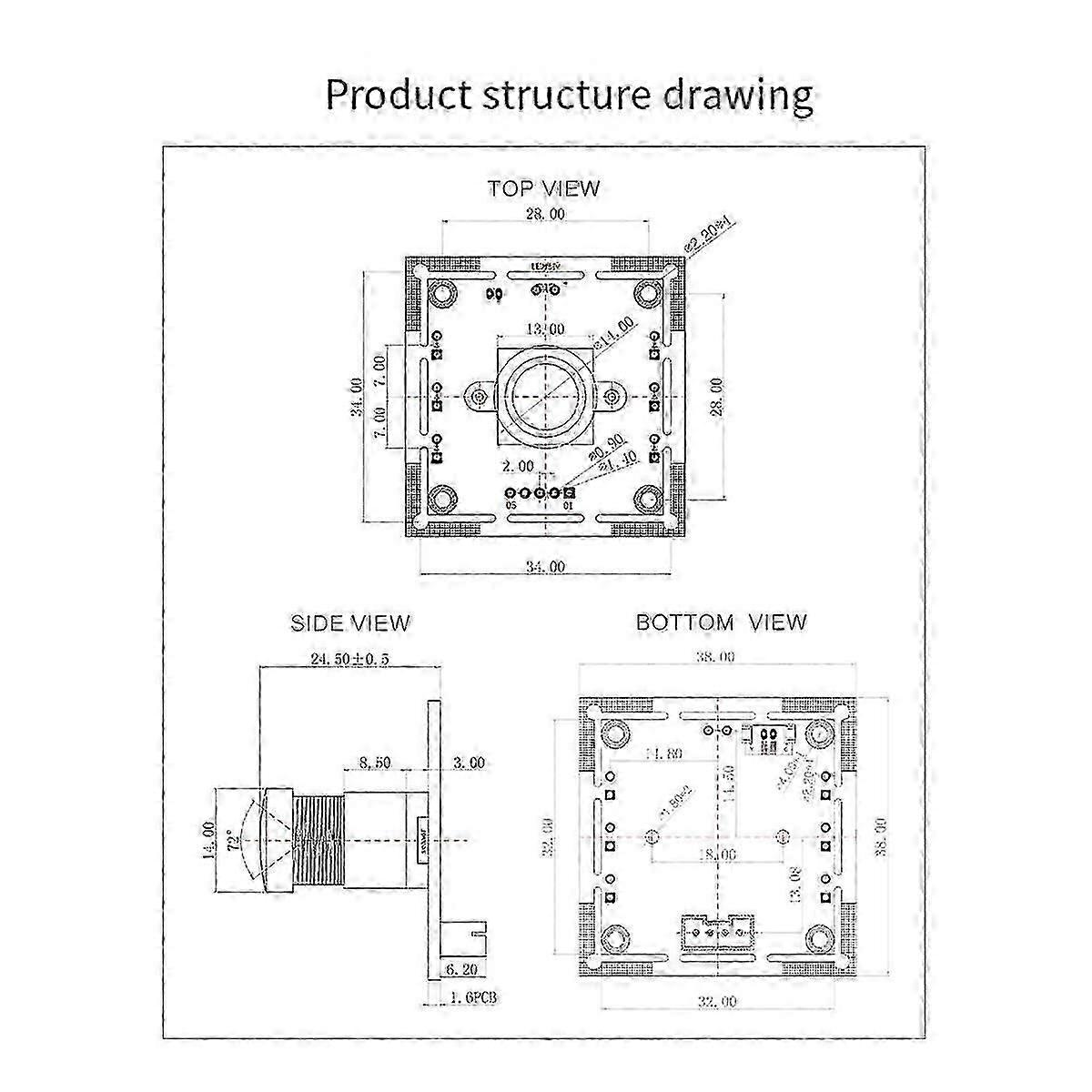 720P Camera Module 100No Distortion OV9732 Module 1MP compatible Android Linux Windows UVC OS 26-27
