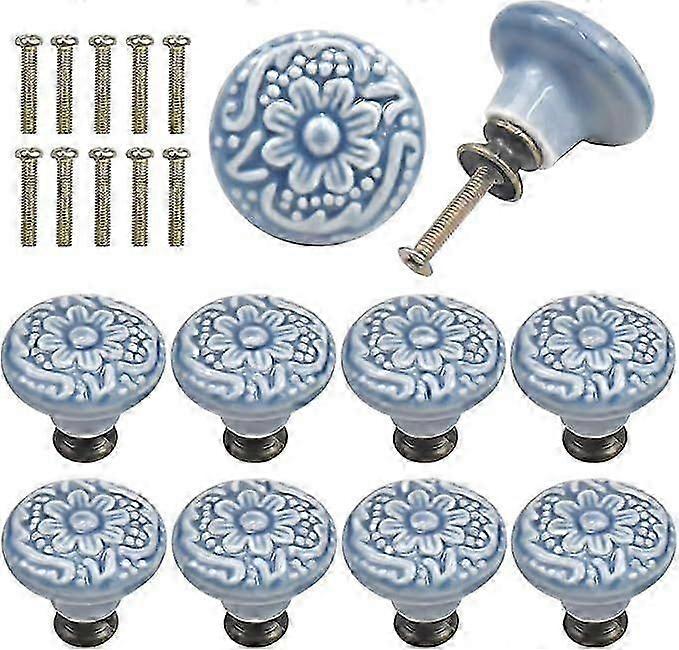 10-pack vintage ceramic drawer handles, round, drawer knobs [MI],L