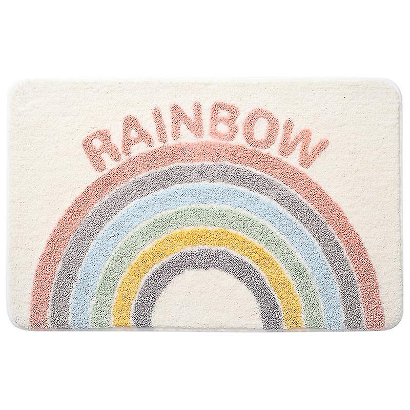 Rainbow Flocking Bath Mat, Bathroom Rug,40*60CM