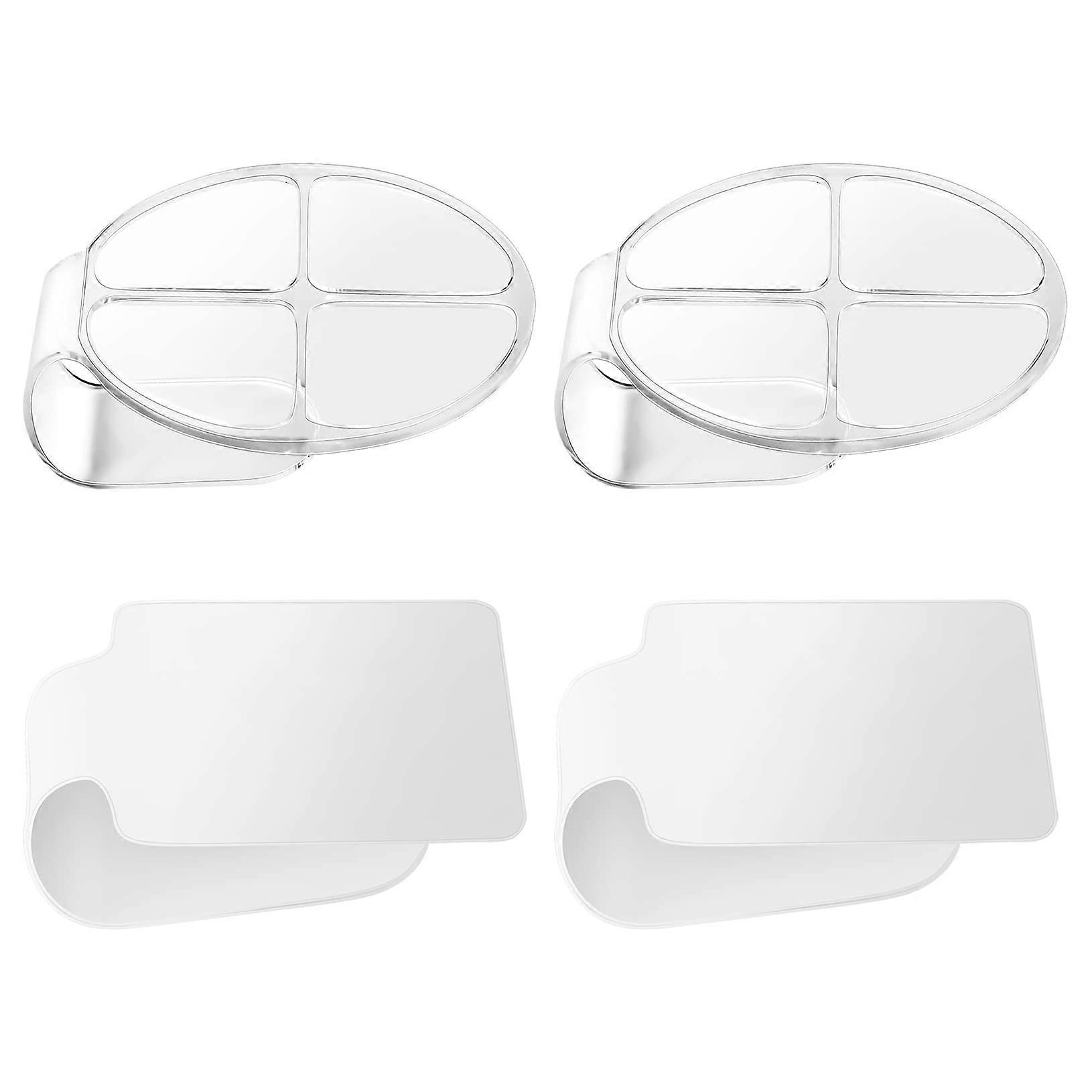 Makeup Mixing Palette Set - Transparent Easy Grip, Reusable Foundation Tools for Quick Cleanup