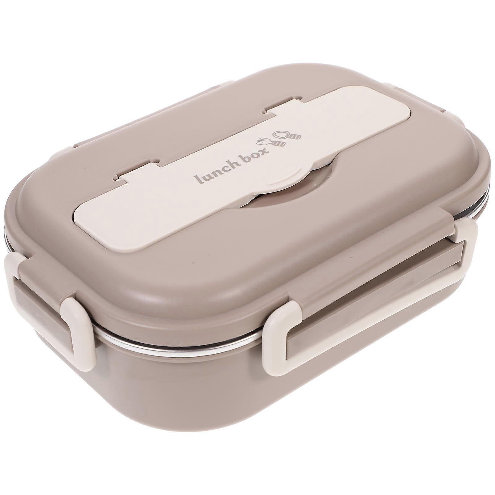 Household Meal Box Multi-Function Bento Box for Storage 2Pcs Brown