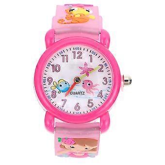 1pc Children Waterproof Watch Student Waterproof Watch Cartoon Mermaid Watch