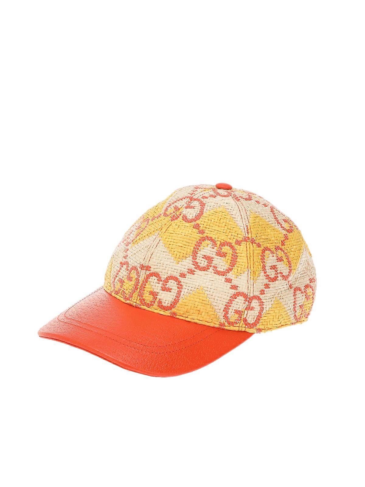 Raffia Effect GG Monogram Baseball Cap