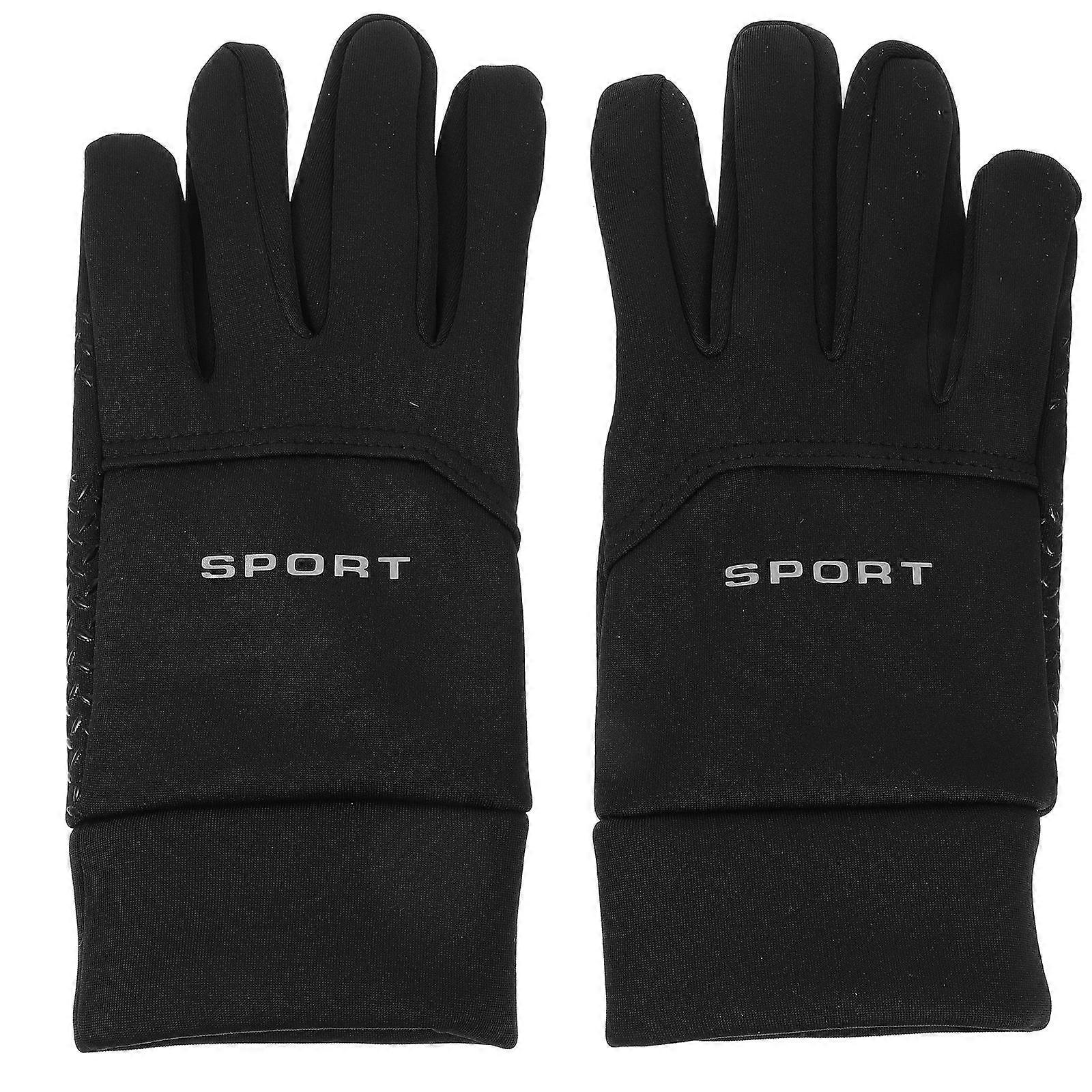 Black Waterproof Riding Gloves for Men 1Pair with Touchscreen Feature