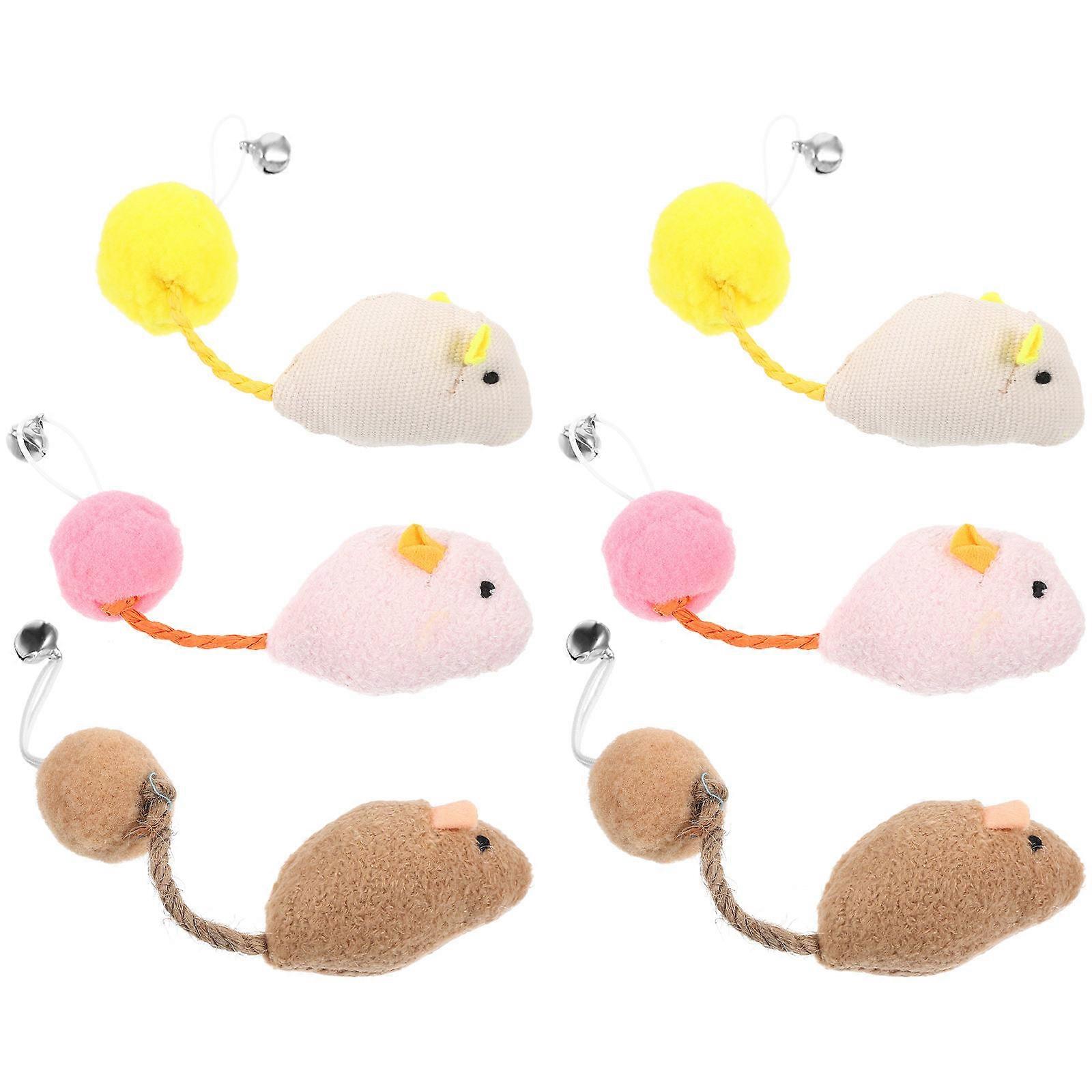 Peluche interactive souris pour chats (lot de 6) avec clochette