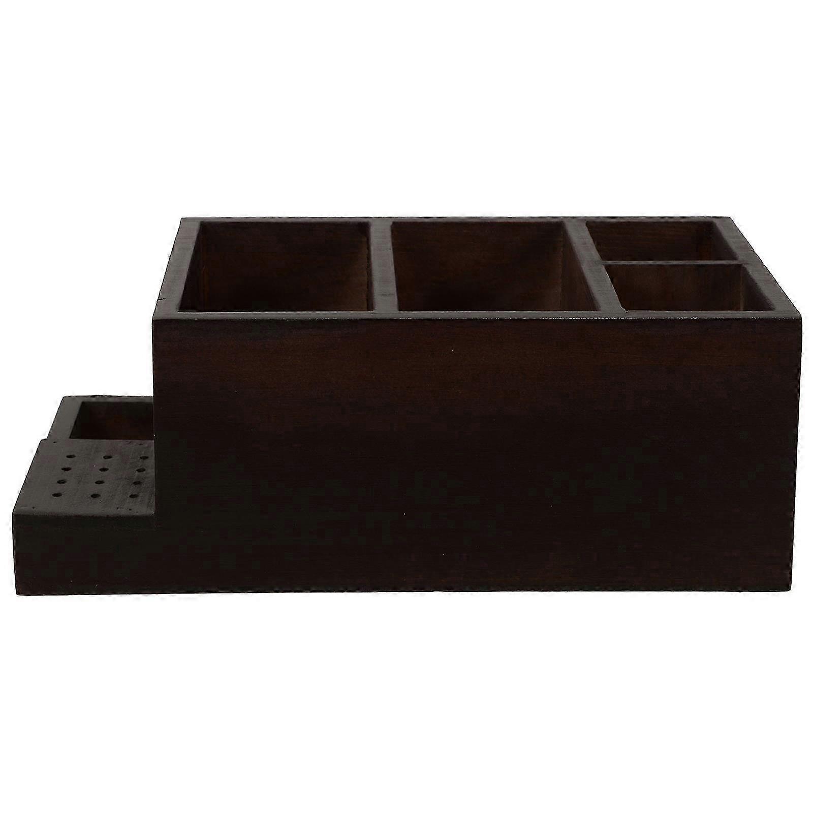 Rectangular Nail Drill Bits Display Case Designed For DIY Nail Art With Sturdy Wood Material 3Pcs