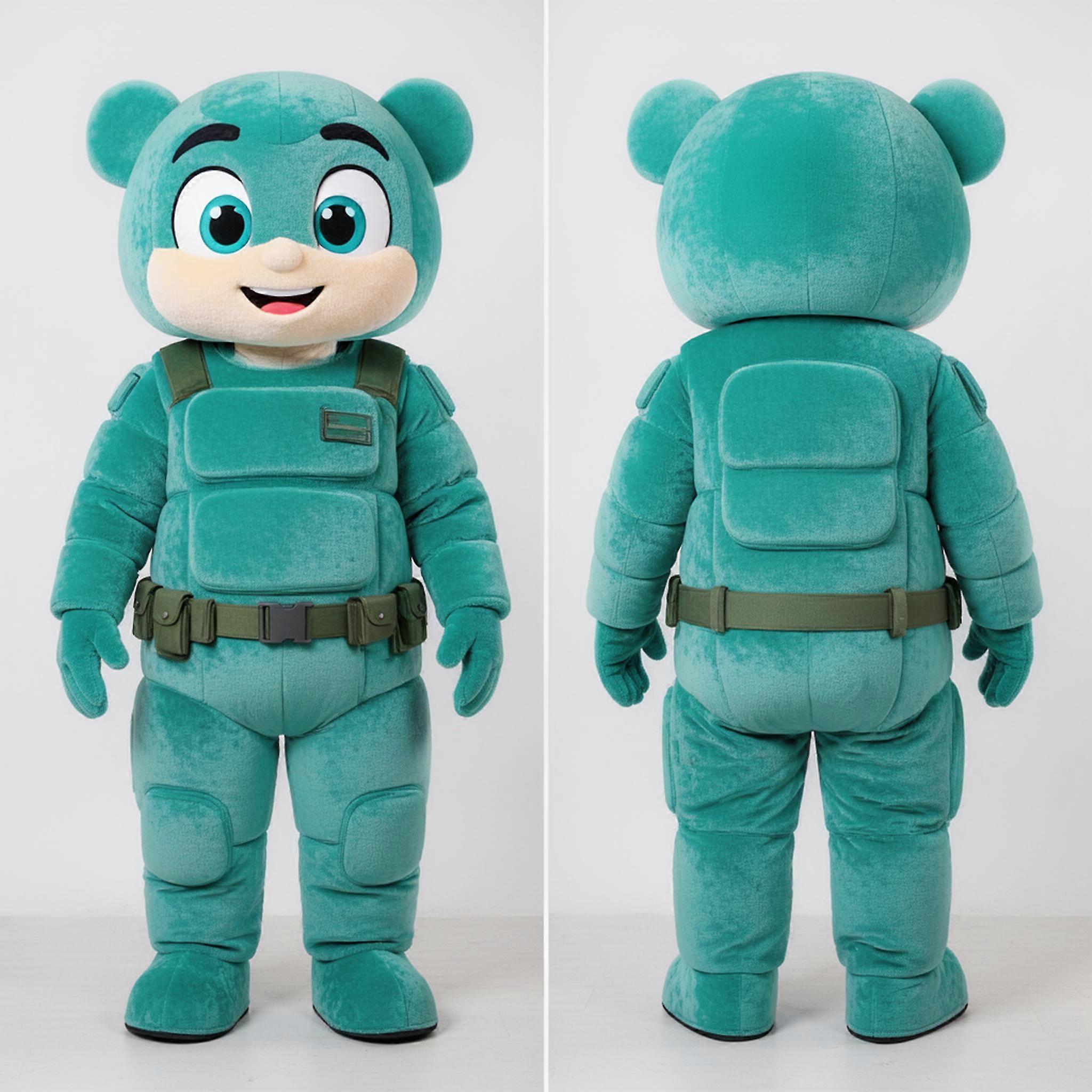 MASTICOT Teal Padded Cartoon Commando Mascot